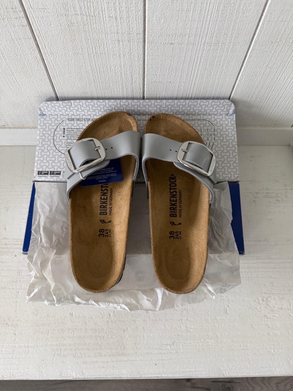 Birkenstock Madrid Single Strap Sandals in Silver